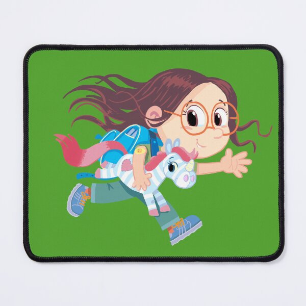 Item preview, girl with a school bag on her back runs and carries a unicorn designed and sold by duxpavlic.