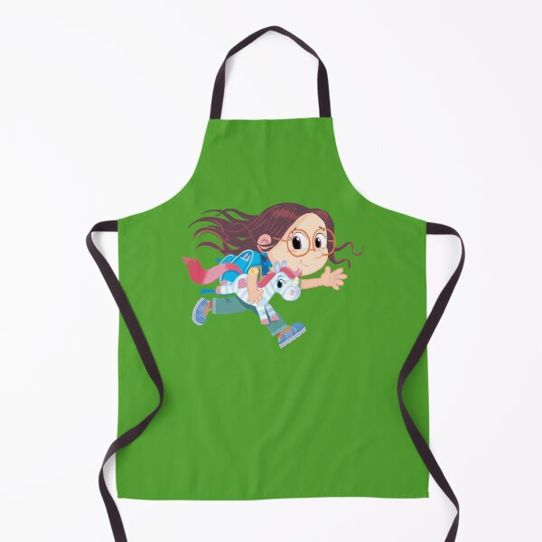 Item preview, girl with a school bag on her back runs and carries a unicorn designed and sold by duxpavlic.