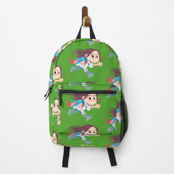 Item preview, girl with a school bag on her back runs and carries a unicorn designed and sold by duxpavlic.