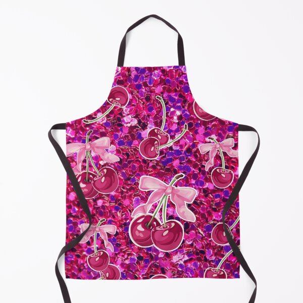 Item preview, Cute Pink Coquette Cherries with Bow Glitter designed and sold by PMSNshop.