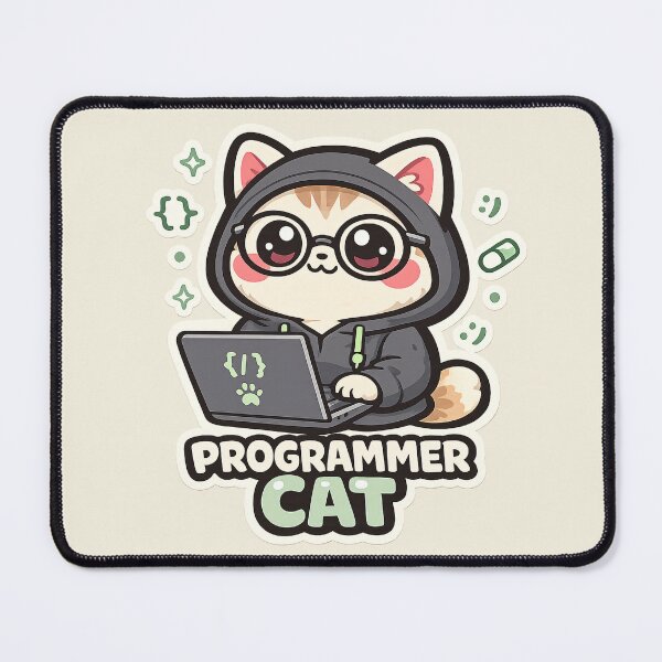 Item preview, Programmer Cat Cute Kawaii Coding – Developer Gift Software Engineer Sticker designed and sold by SanaCreation13.
