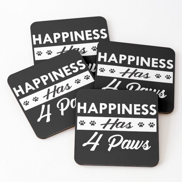 Item preview, Happiness Has 4 Paws Dog Cat Animal Lover Quote designed and sold by GiaoCalonas.