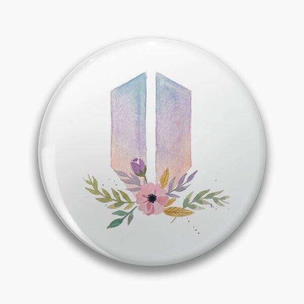 Item preview, BTS Bangtan Boys ARMY Pastel Flower Logo Art Work designed and sold by imsoyoon.