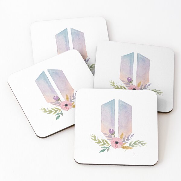 Item preview, BTS Bangtan Boys ARMY Pastel Flower Logo Art Work designed and sold by imsoyoon.