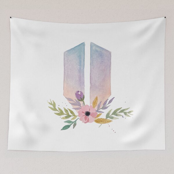 Item preview, BTS Bangtan Boys ARMY Pastel Flower Logo Art Work designed and sold by imsoyoon.
