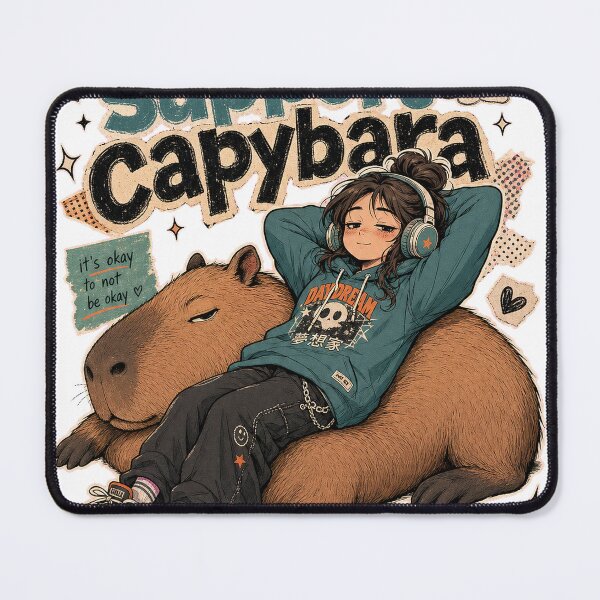 Item preview, My Emotional Support Capybara Funny Teen Streetwear T-Shirt Design designed and sold by KIDEnia.