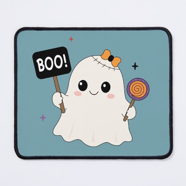 Item preview, Cute Ghost with Boo Sign and Sweet Lollipop Sticker designed and sold by Teenidesign .