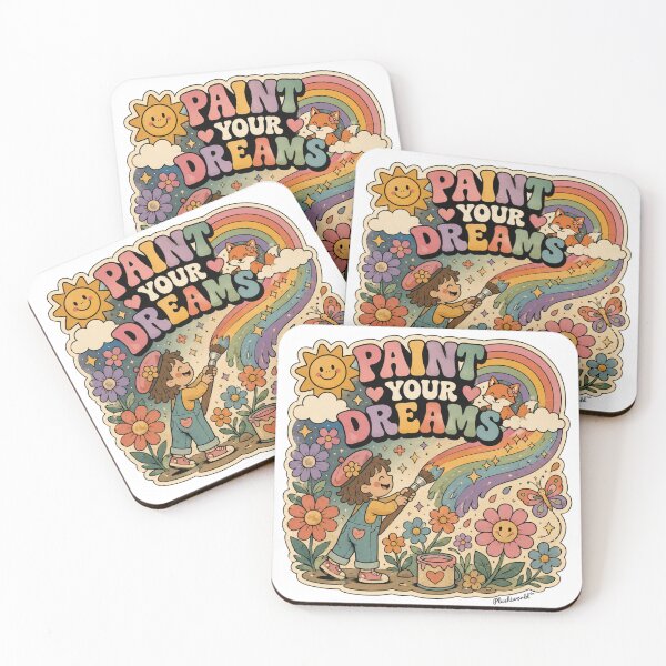 Item preview, Paint Your Dreams | Retro Groovy 70s Pop Art Rainbow Illustration | Cute Whimsical Sticker designed and sold by PLUSHIWORLDtm.