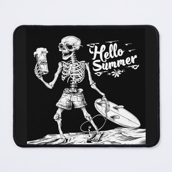 Item preview, Hello Summer Skeleton Surfer Funny Beach Vacation Art designed and sold by inkoutninja.