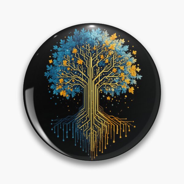 Item preview, Circuit Tree of Life in Fall Color - Autumn Tech Tree Art designed and sold by Shakhbata-1.