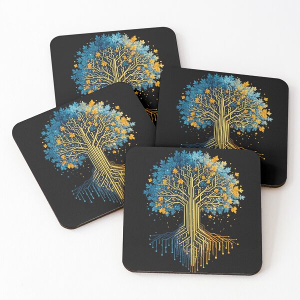 Item preview, Circuit Tree of Life in Fall Color - Autumn Tech Tree Art designed and sold by Shakhbata-1.