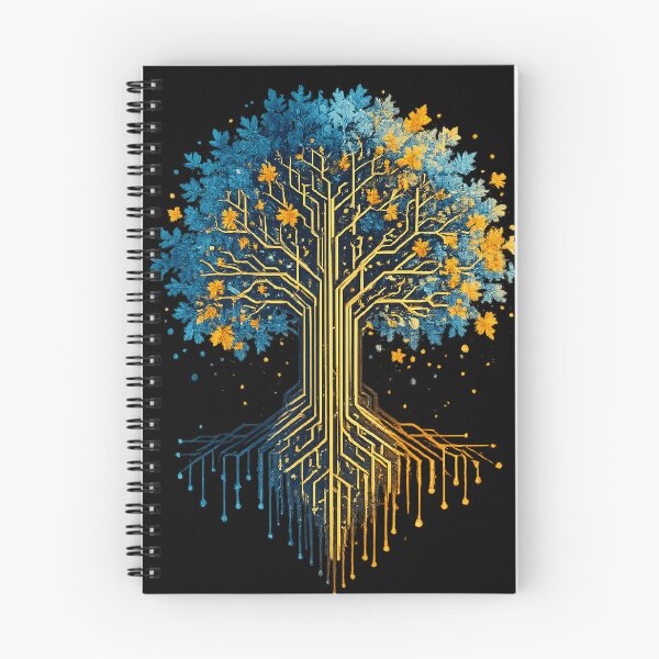 Item preview, Circuit Tree of Life in Fall Color - Autumn Tech Tree Art designed and sold by Shakhbata-1.