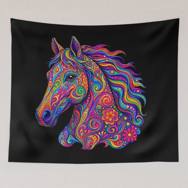 Item preview, Psychedelic Rainbow Horse designed and sold by Myra365Art.