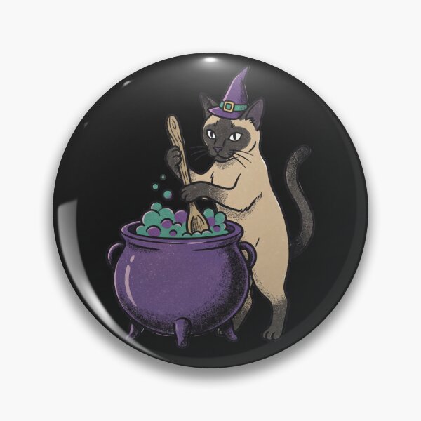 Item preview, Witch Siamese Cat Brewing Cauldron designed and sold by MewSpooky.