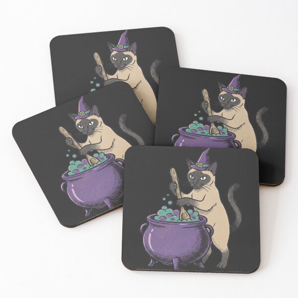 Item preview, Witch Siamese Cat Brewing Cauldron designed and sold by MewSpooky.