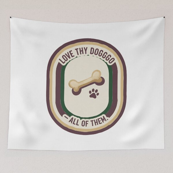 Item preview, Love Thy Dogggo Bone Paw Print Retro Design designed and sold by GiaoCalonas.