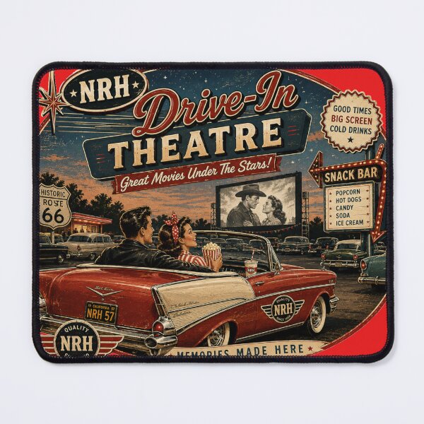 Item preview, Retro Route 66 Drive-In Theatre Vintage designed and sold by Normandy Road Heritage.