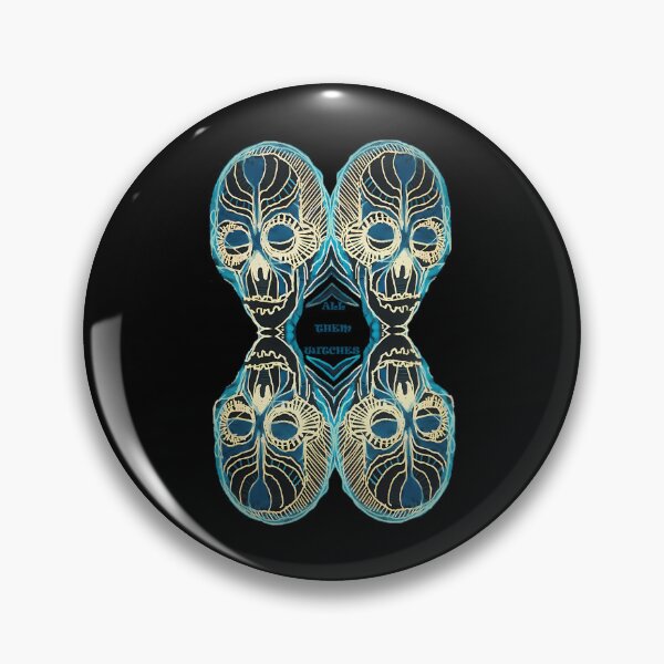 Item preview, Symmetry Abstract Blue Skulls Pattern designed and sold by CrystalEdits.