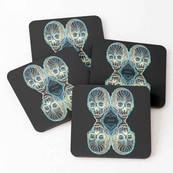 Item preview, Symmetry Abstract Blue Skulls Pattern designed and sold by CrystalEdits.