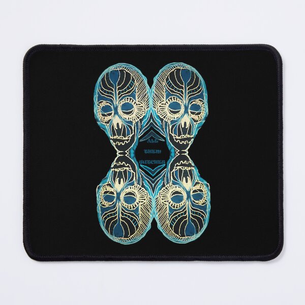 Item preview, Symmetry Abstract Blue Skulls Pattern designed and sold by CrystalEdits.