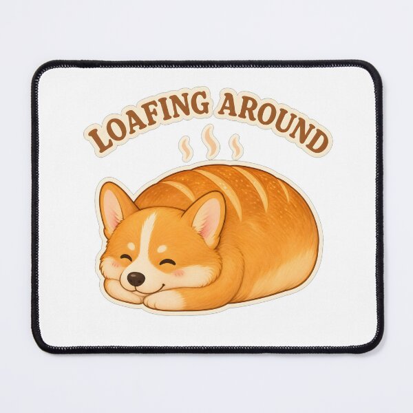 Item preview, Loafing Around Cute Corgi Bread Loaf designed and sold by Kaikab007.