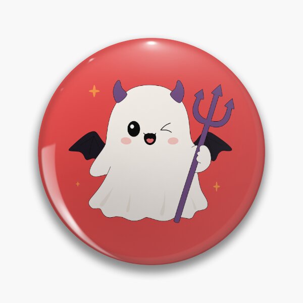 Item preview, Cute Devil Ghost with Horns Bat Wings and Trident Sticker⁠ designed and sold by Teenidesign .