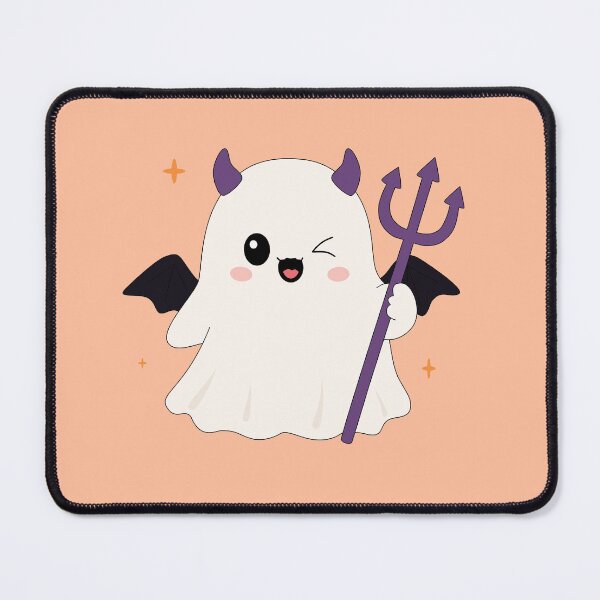 Item preview, Cute Devil Ghost with Horns Bat Wings and Trident Sticker designed and sold by Teenidesign .