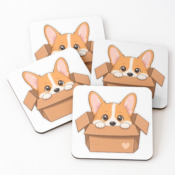 Item preview, Cute Corgi Peeking Out Of Cardboard Box designed and sold by Kaikab007.