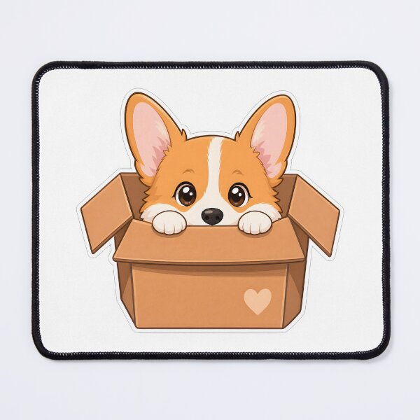Item preview, Cute Corgi Peeking Out Of Cardboard Box designed and sold by Kaikab007.
