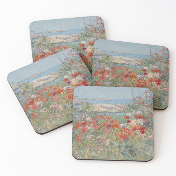 Item preview, Celia Thaxter's Garden 1890 by Childe Hassam | American Impressionist Coastal Poppies designed and sold by GalleryRowTV.