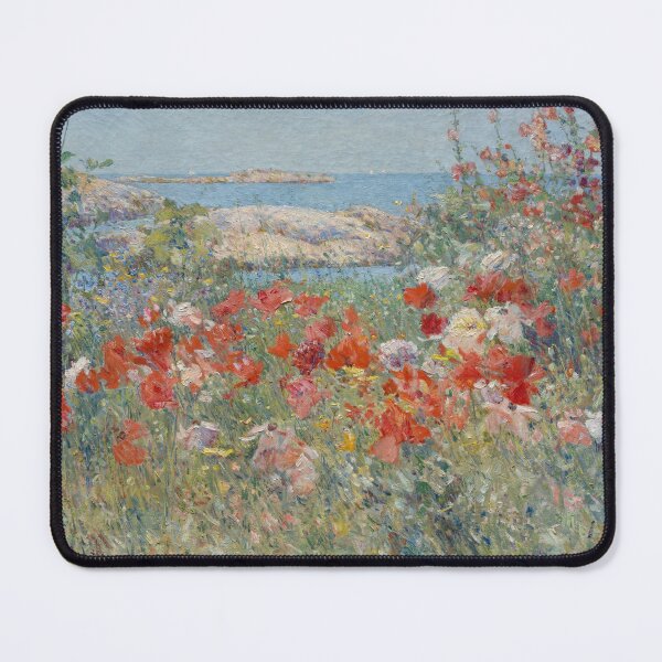 Item preview, Celia Thaxter's Garden 1890 by Childe Hassam | American Impressionist Coastal Poppies designed and sold by GalleryRowTV.