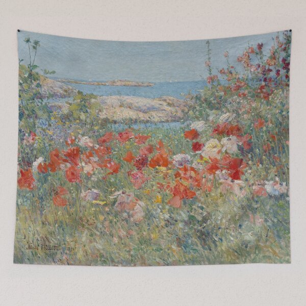 Item preview, Celia Thaxter's Garden 1890 by Childe Hassam | American Impressionist Coastal Poppies designed and sold by GalleryRowTV.