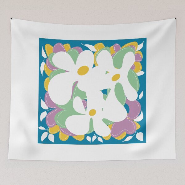 Item preview, Flower on a blue background designed and sold by FlowingLines Design.