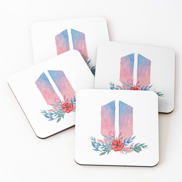 Item preview, BTS Bangtan Boys ARMY Pastel Flower Logo Art Work designed and sold by imsoyoon.