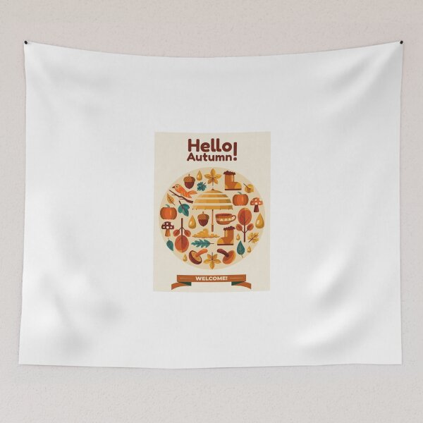 Item preview, Hello Autumn Flat Art Fall Season Design designed and sold by Antony004.