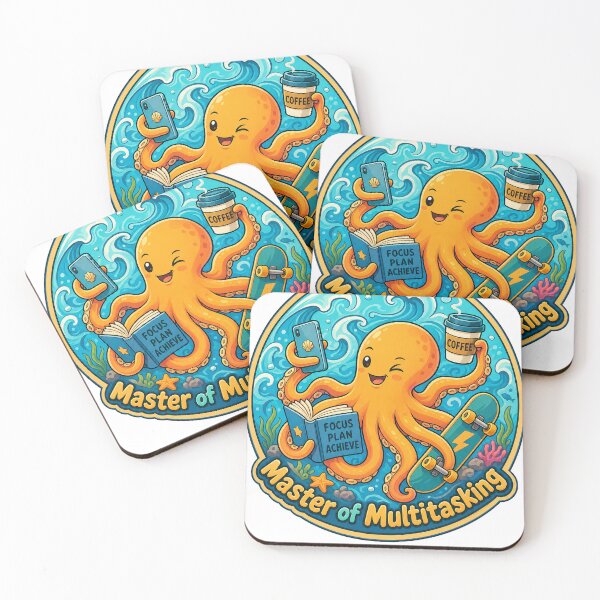 Item preview, Master of Multitasking Octopus Circle Badge T-Shirt Design designed and sold by KIDEnia.