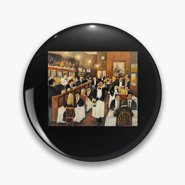 Item preview, Busy European Restaurant Dining Scene Oil Painting designed and sold by ArmandHuels.