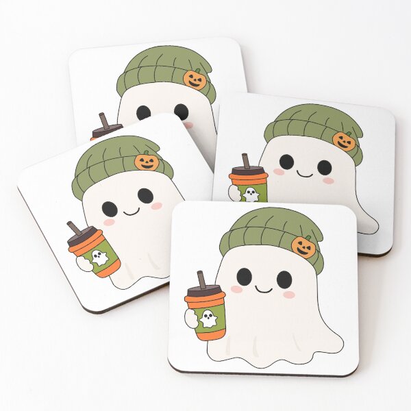 Item preview, Cute Hipster Ghost with Beanie Hat and Coffee Cup Sticker⁠ designed and sold by Teenidesign .