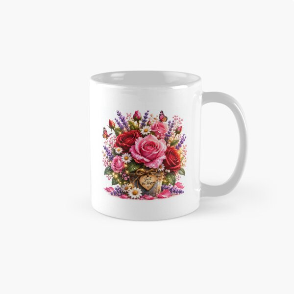 Item preview, Basket of Pink Roses and Wildflowers designed and sold by ThilankaDesign.