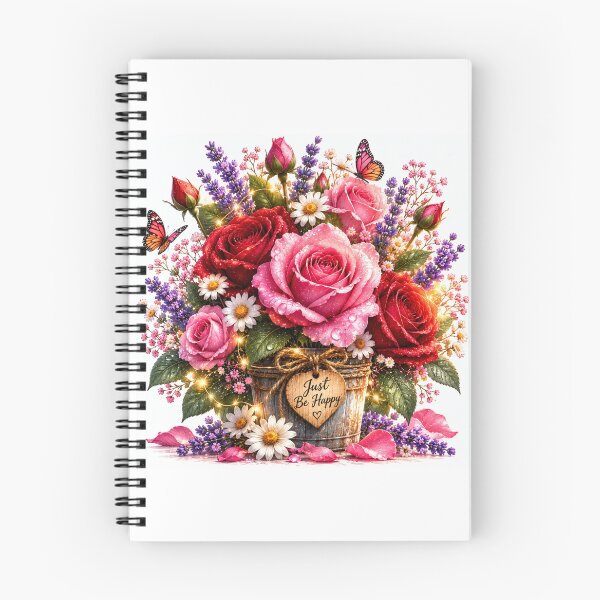 Item preview, Basket of Pink Roses and Wildflowers designed and sold by ThilankaDesign.
