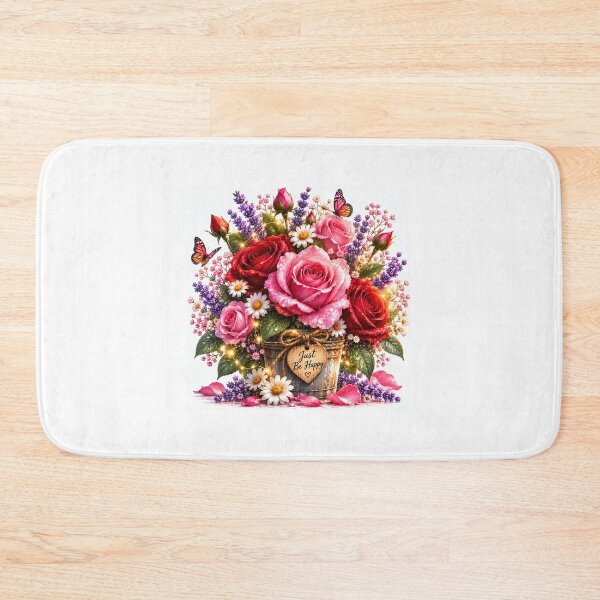 Item preview, Basket of Pink Roses and Wildflowers designed and sold by ThilankaDesign.