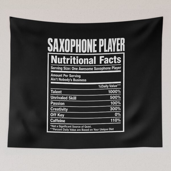 Item preview, Saxophone Player Nutritional Facts Saxophonist designed and sold by Randomera.