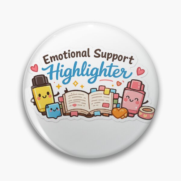 Item preview, Emotional Support Highlighter – Cute Book Annotation Aesthetic Sticker designed and sold by MewMint.