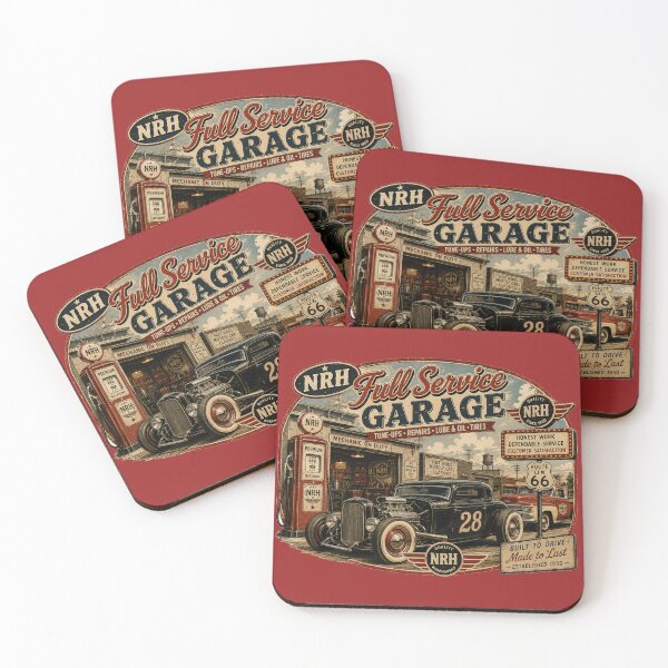 Item preview, Retro Route 66 Full Service Garage Poster designed and sold by Normandy Road Heritage.