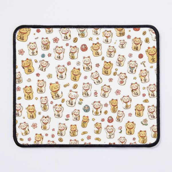 Item preview, Hand-Drawn Lucky Cats Pattern - Cute Japanese Maneki Neko Illustration designed and sold by Kokeshidreams.