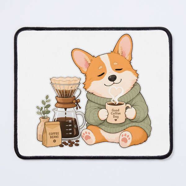 Item preview, Cozy Coffee Snob Corgi Pour Over Brew designed and sold by Kaikab007.