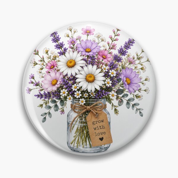Item preview, Daisy Wildflower Mason Jar Bouquet designed and sold by ThilankaDesign.