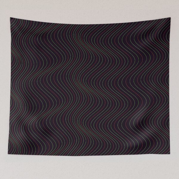 Item preview, Minimalist Red and Green Wavy Line Pattern designed and sold by GraphyLab.