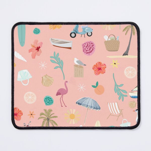 Item preview, Fun beach pattern pastel salmon background designed and sold by SweetCoolVibes.