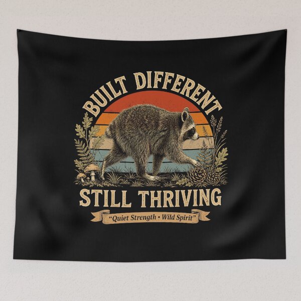 Item preview, Built Different Still Thriving Raccoon Meme Vintage designed and sold by Randomera.
